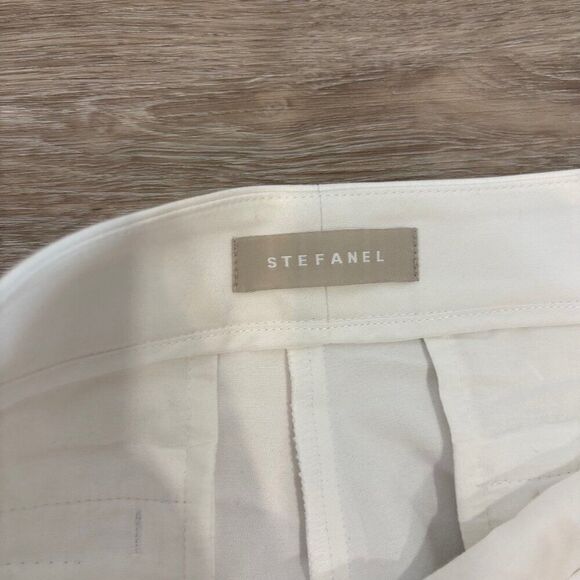 STEFANEL White Stretchy Trousers Pants sz 8 - Picture 4 of 8